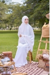 Telekung Lily Frost White